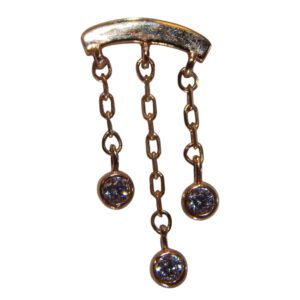 14 Karat Jeweled Gold Arch Threadless Top