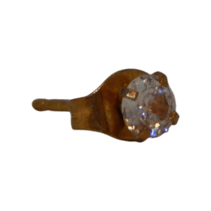 White Gem 20G Earring Studs Implant Grade Surgical Steel